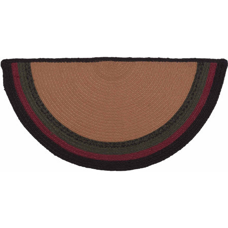 Oak & Asher Wyatt Stenciled Bear Jute Rug Half Circle w/ Pad 16.5x33 By VHC Brands