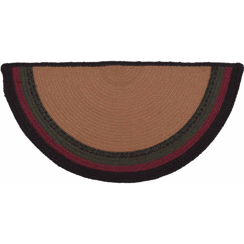 Oak & Asher Wyatt Stenciled Bear Jute Rug Half Circle w/ Pad 16.5x33 By VHC Brands