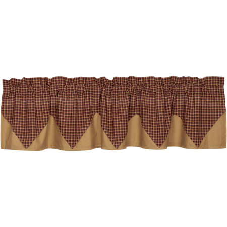 Mayflower Market Patriotic Patch Plaid Layered Valance 16x72 By VHC Brands