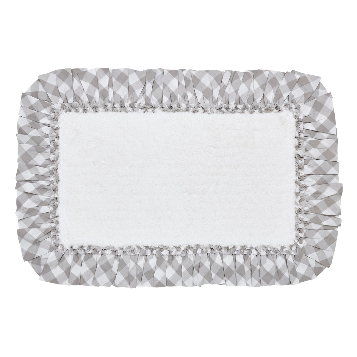 April & Olive Annie Buffalo Grey Check Bathmat 20x30 By VHC Brands