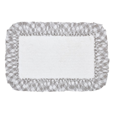 April & Olive Annie Buffalo Grey Check Bathmat 20x30 By VHC Brands