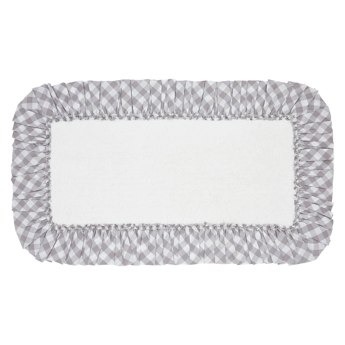 April & Olive Annie Buffalo Grey Check Bathmat 27x48 By VHC Brands