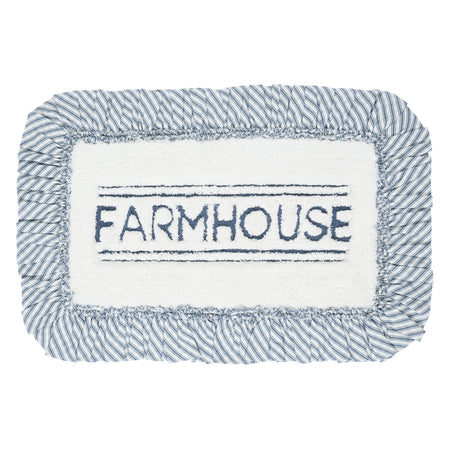 April & Olive Sawyer Mill Blue Farmhouse Bathmat 20x30 By VHC Brands