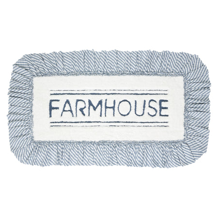 April & Olive Sawyer Mill Blue Farmhouse Bathmat 27x48 By VHC Brands