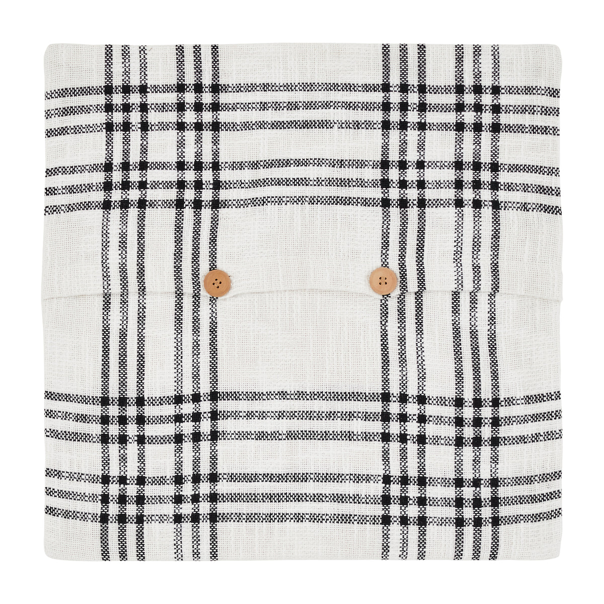 Seasons Crest Black Plaid Merry & Bright Pillow Cover 18x18 By VHC Brands