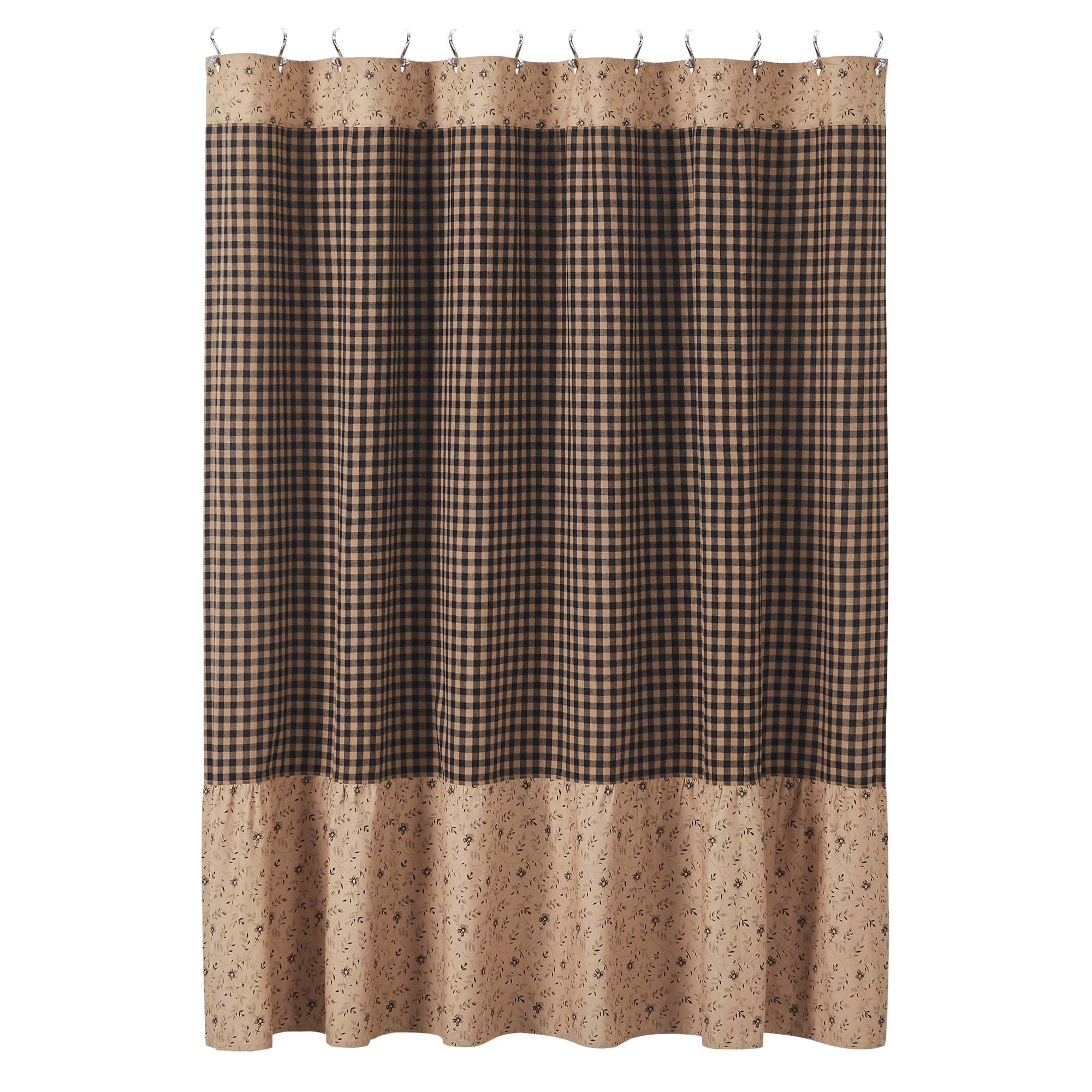 Mayflower Market Maisie Ruffled Shower Curtain 72x72 By VHC Brands