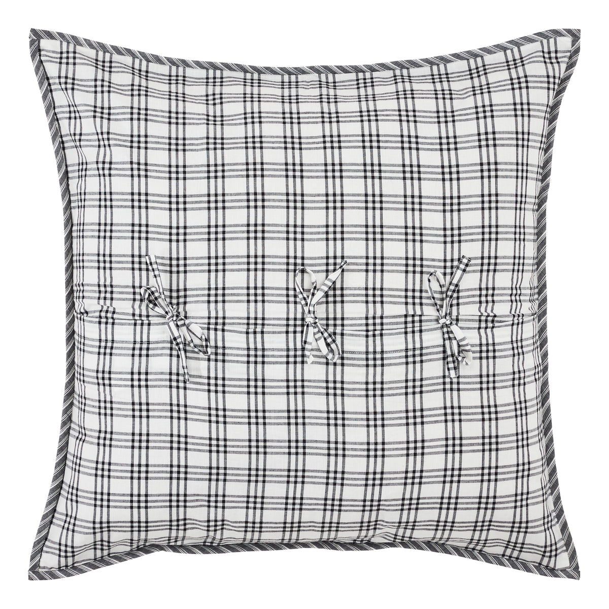 April & Olive Sawyer Mill Black Quilted Euro Sham 26x26 By VHC Brands