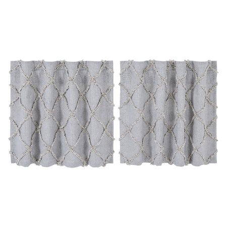 April & Olive Frayed Lattice Creme & Black Tier Set of 2 L24xW36 By VHC Brands