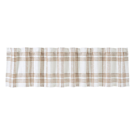 April & Olive Wheat Plaid Valance 19x90 By VHC Brands