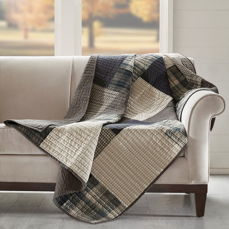 Woolrich Winter hills Quilted Throw - Tan  - 50x70" Shop Online & Save - ExpressHomeDirect.com