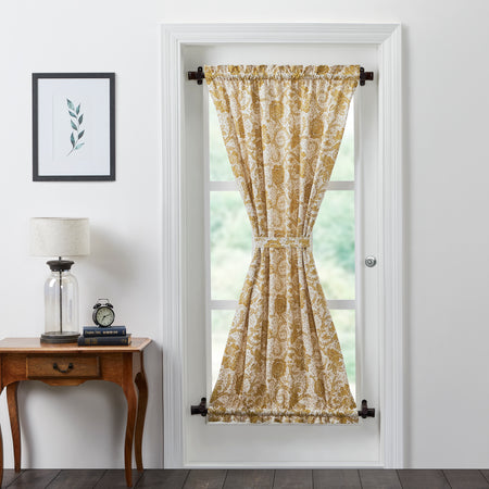 April & Olive Dorset Gold Floral Door Panel 72x40 By VHC Brands