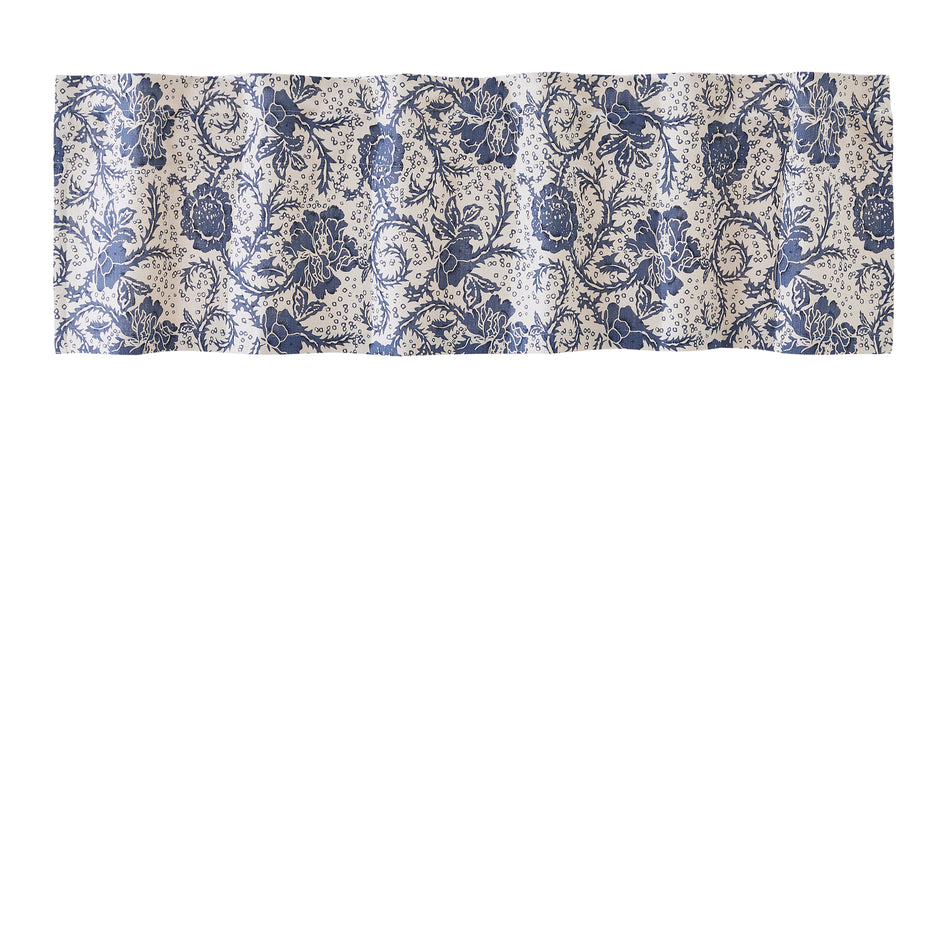 April & Olive Dorset Navy Floral Valance 16x60 By VHC Brands