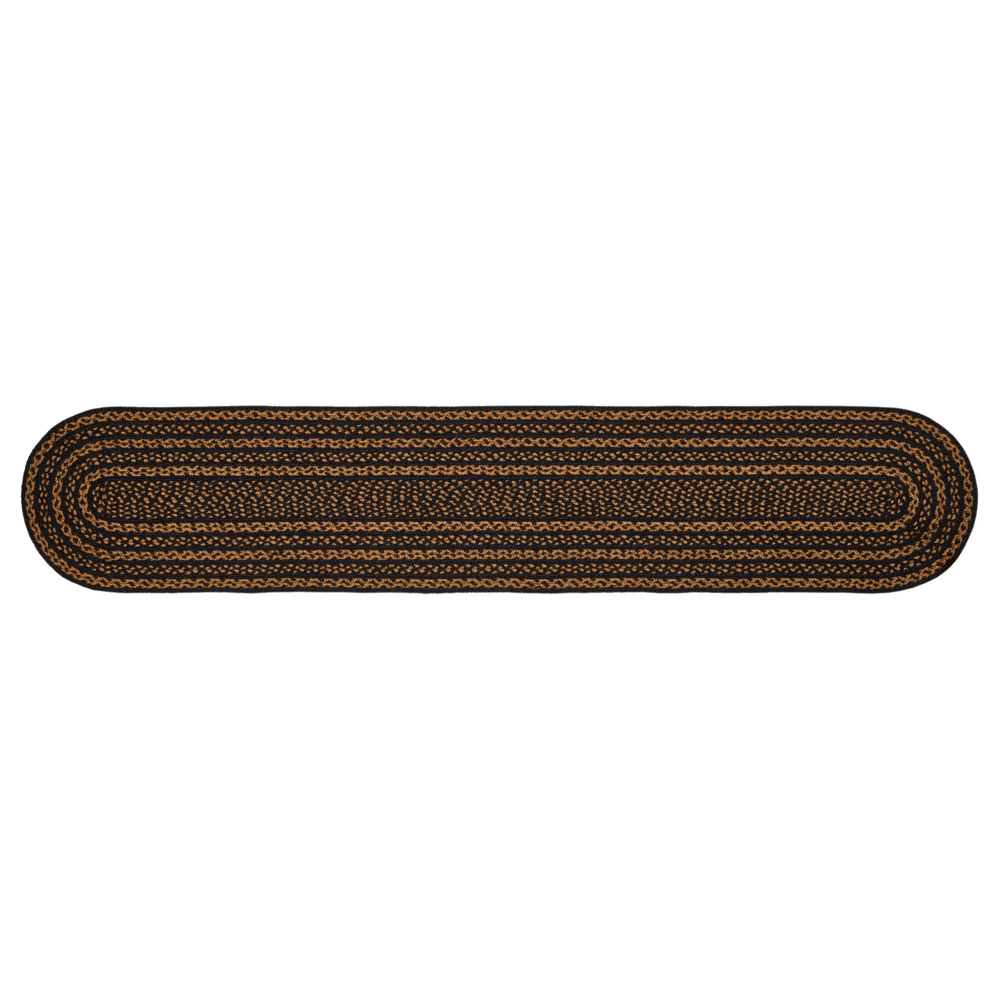 Mayflower Market Black & Tan Jute Oval Runner 13x72 By VHC Brands