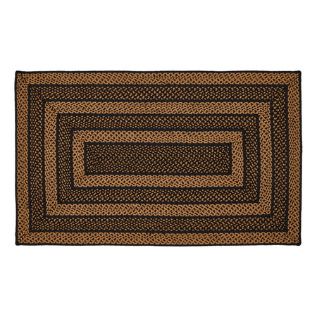 Mayflower Market Black & Tan Jute Rug Rect w/ Pad 36x60 By VHC Brands