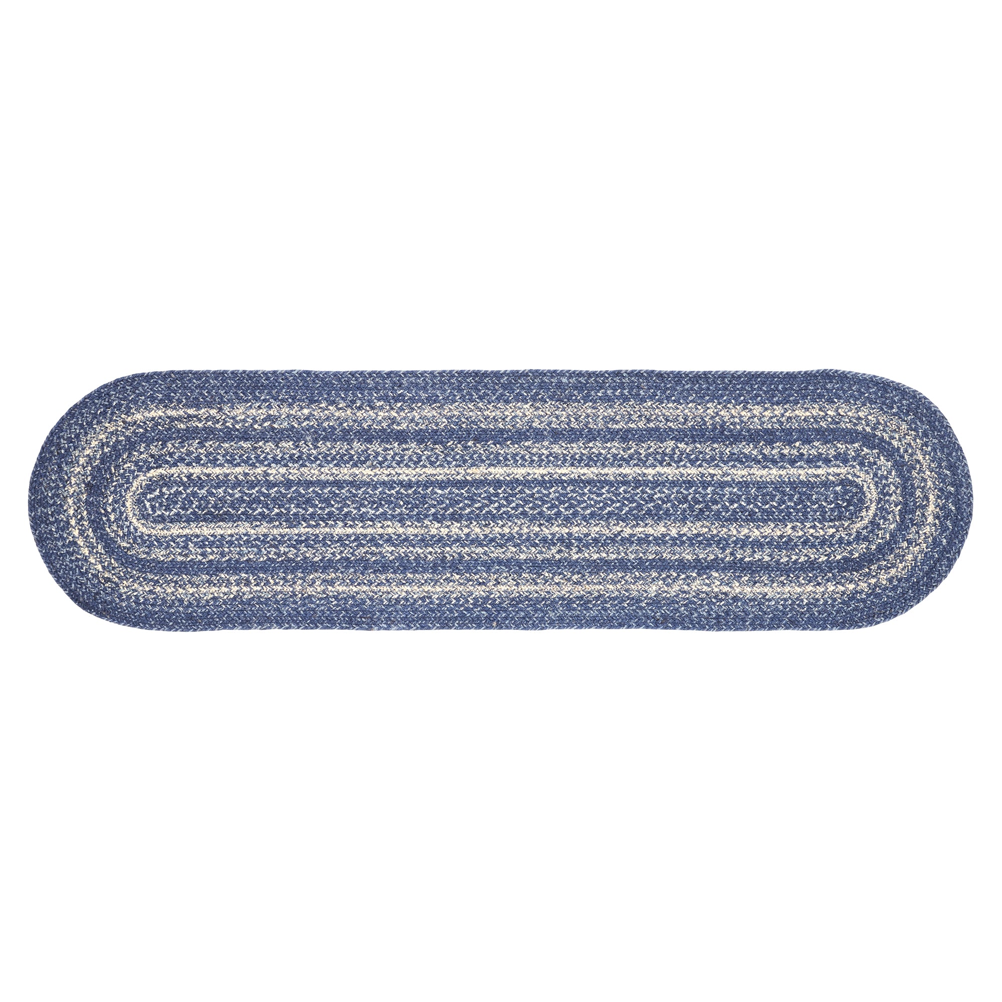 April & Olive Great Falls Blue Jute Oval Runner 13x48 By VHC Brands