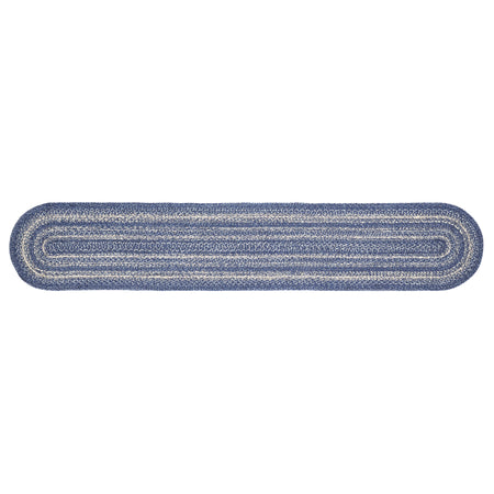 April & Olive Great Falls Blue Jute Oval Runner 13x72 By VHC Brands