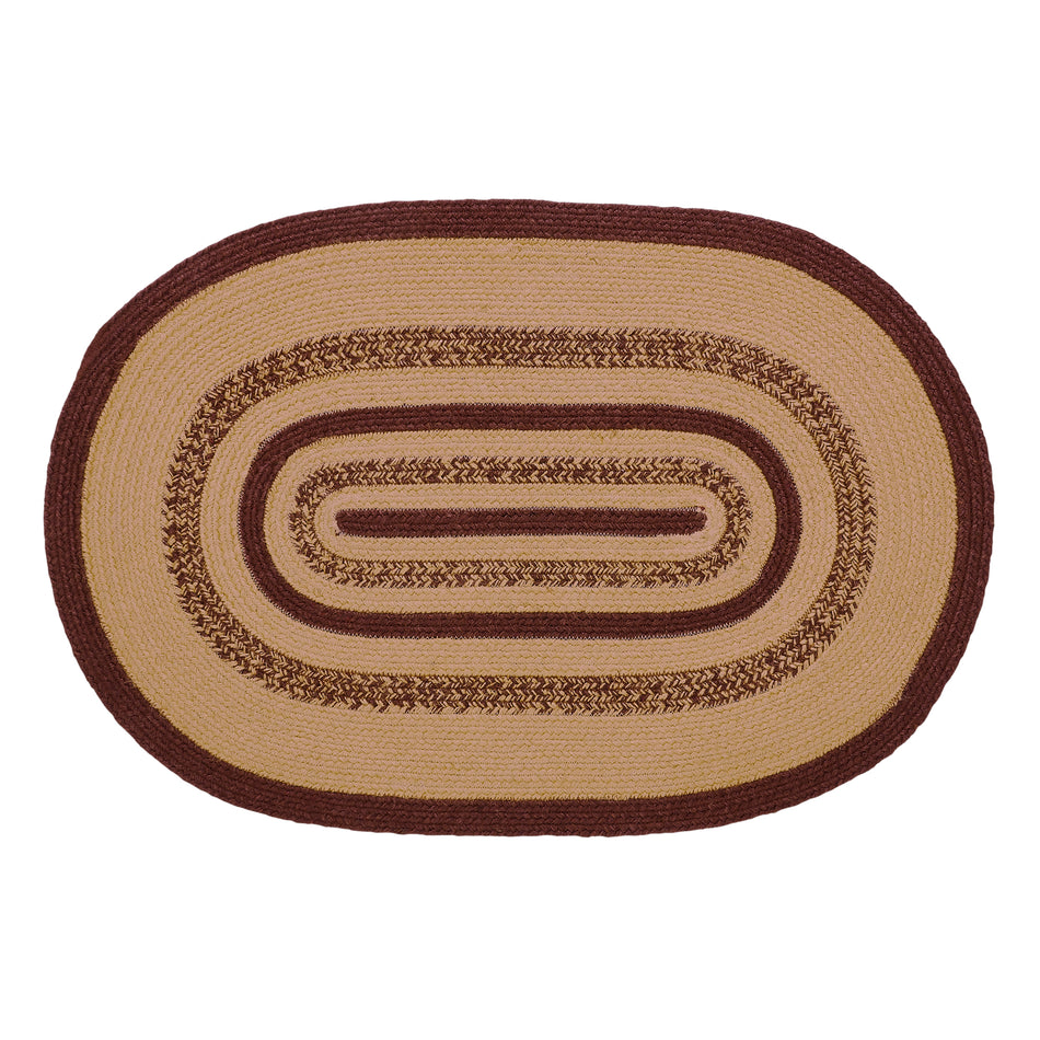Mayflower Market Potomac Jute Rug Oval Stencil Stars w/ Pad 24x36 By VHC Brands