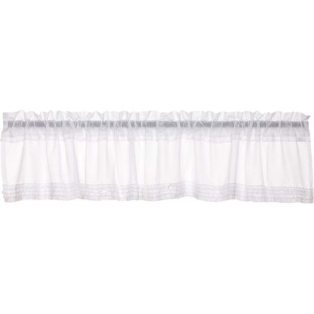 April & Olive White Ruffled Sheer Valance 16x90 By VHC Brands