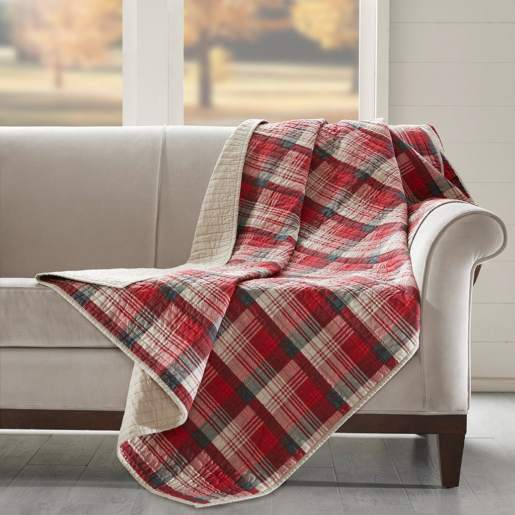 Woolrich Tasha Quilted Throw - Red  - 50x70" Shop Online & Save - ExpressHomeDirect.com