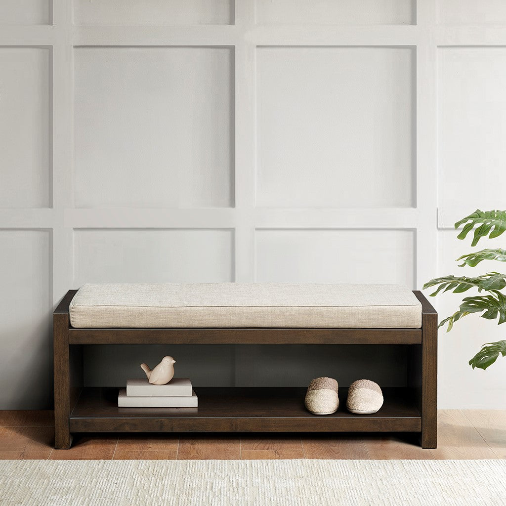 Madison Park Ivan Accent Bench with Lower Shelf - Brown  Shop Online & Save - ExpressHomeDirect.com