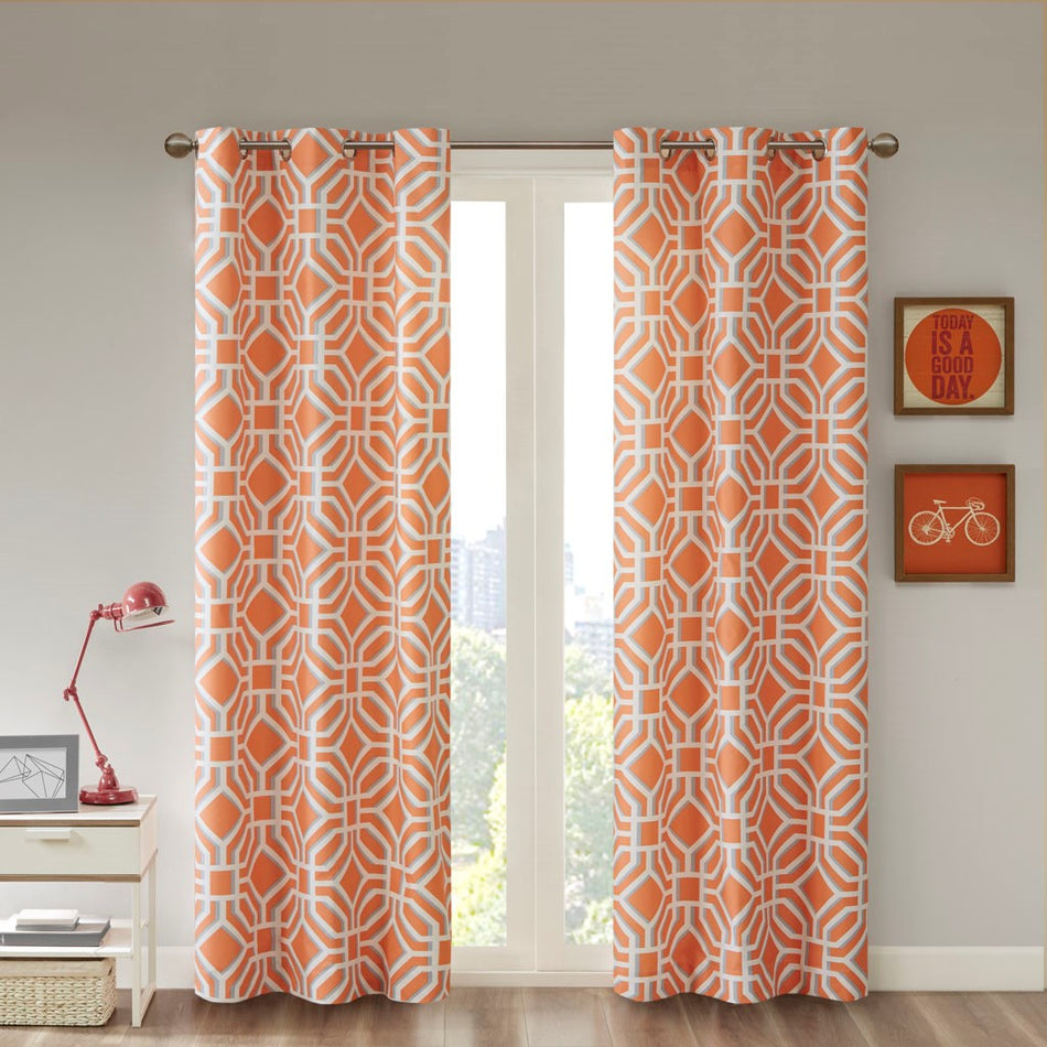 Intelligent Design Maci Window Curtain - Orange - 42x84"