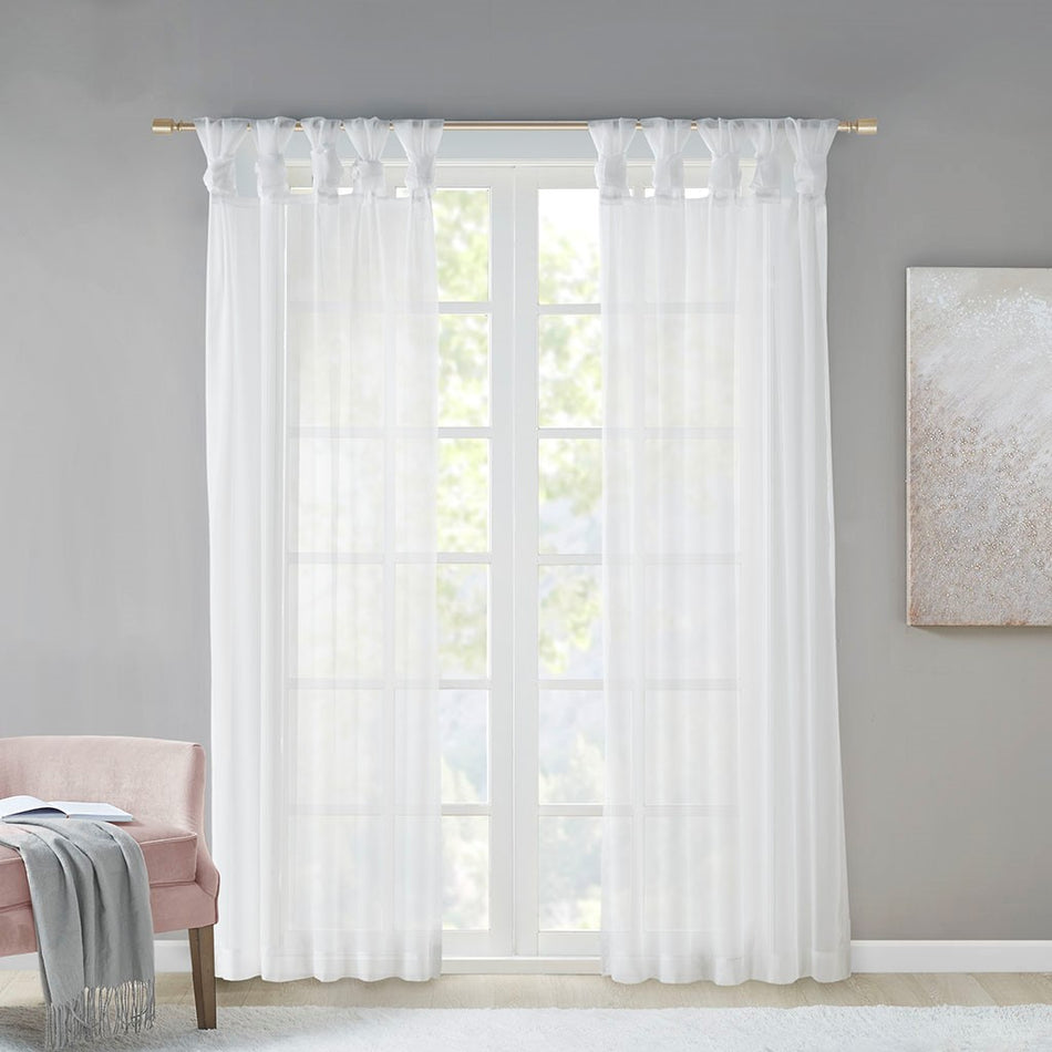 Madison Park Cecily Burnout Printed Window Panel - Yellow - 84" Panel