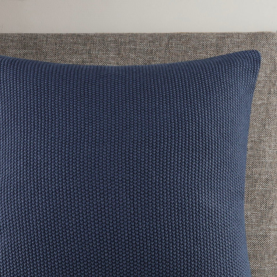 Bree Knit Euro Pillow Cover - Indigo - 26x26"