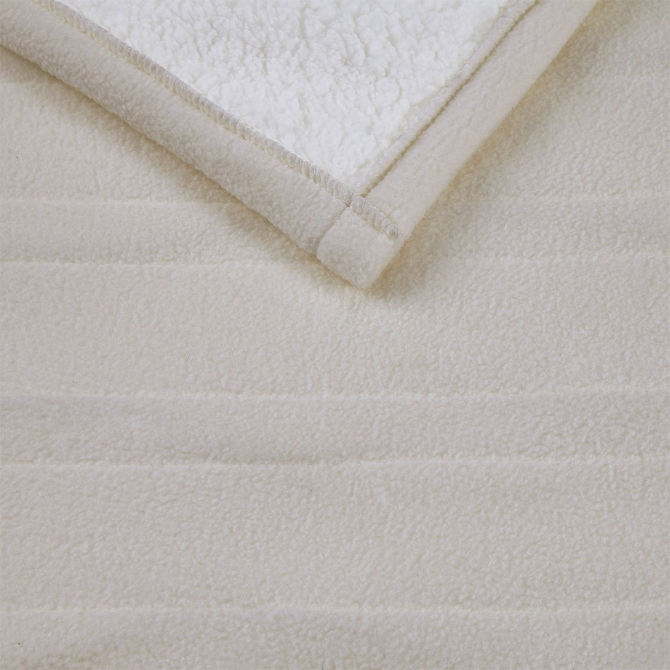 Fleece to Sherpa Heated Throw - Tan - 50x60"