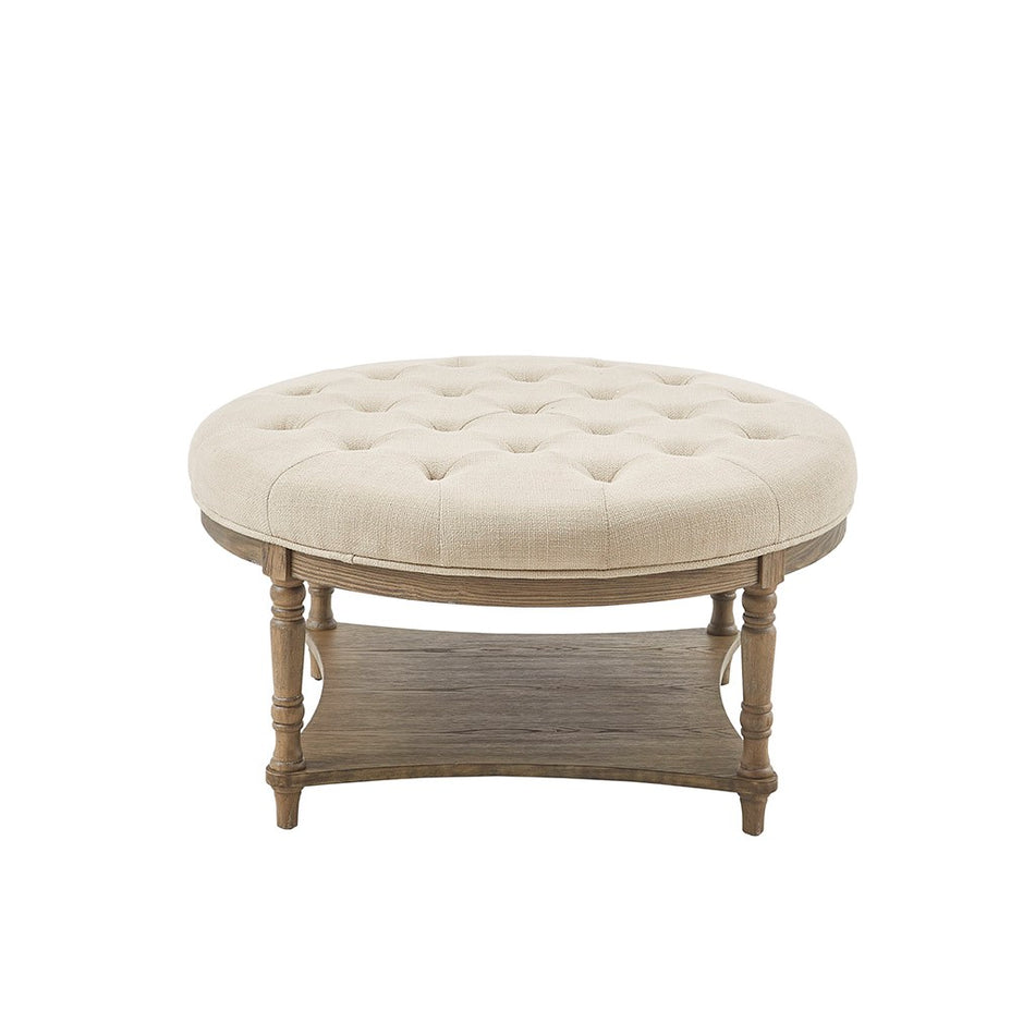 Cedric Accent Ottoman - Cream