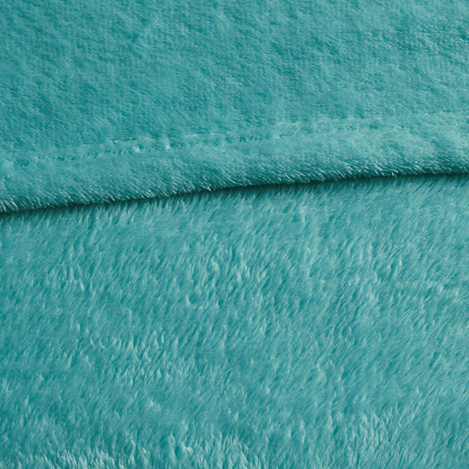 Microlight Plush Oversized Blanket - Aqua - Full Size / Queen Size