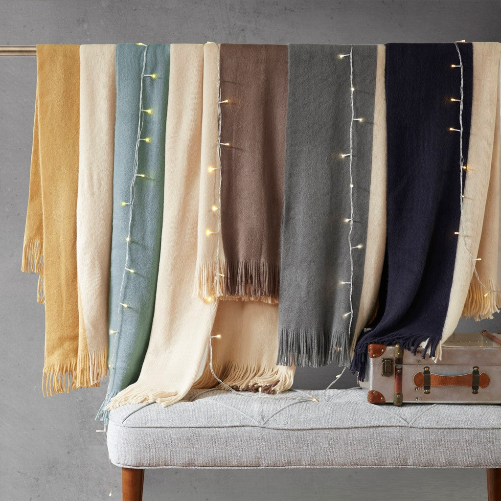 INK+IVY Stockholm Color Block Faux Cashmere Throw - Taupe - 50x60"