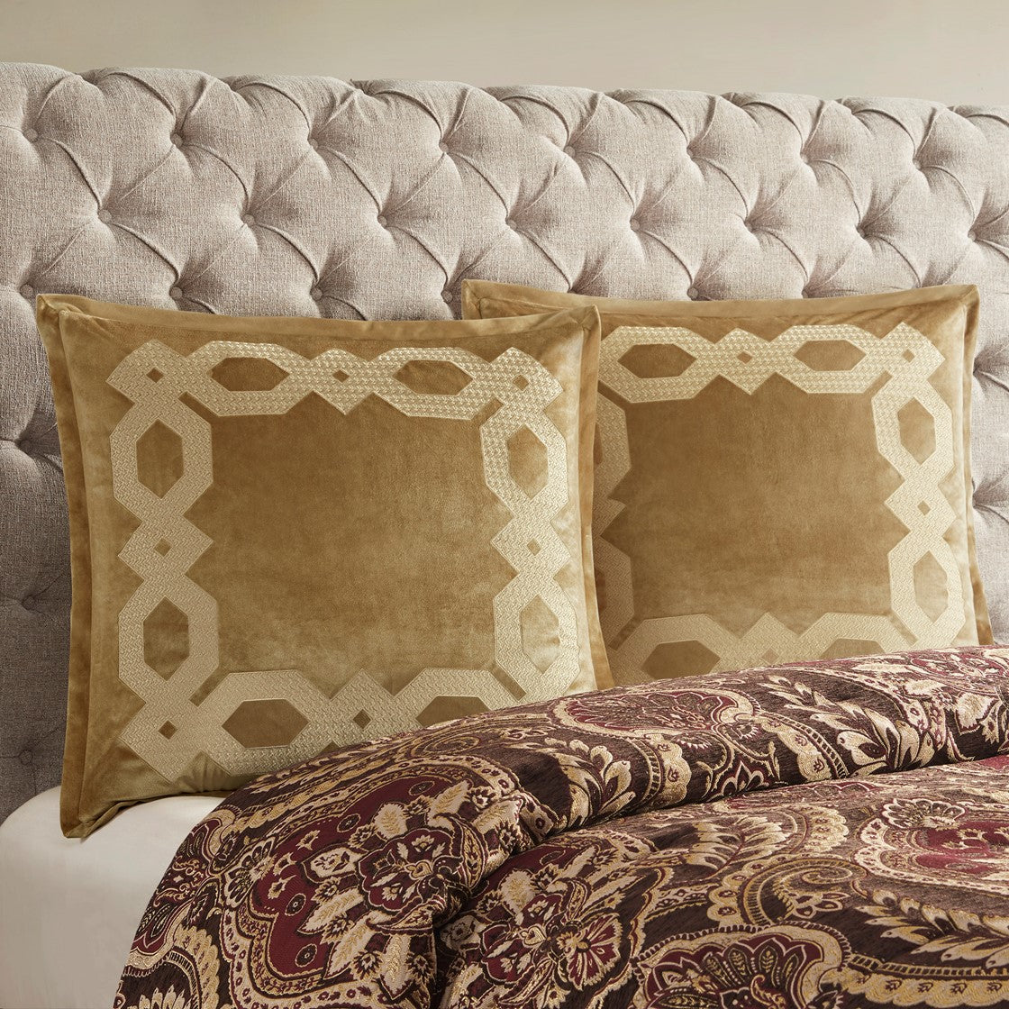 Croscill Classics Clermont European Pillow Sham - Gold  - 26x26" Shop Online & Save - ExpressHomeDirect.com