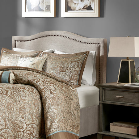 Madison Park Nadine Upholstery Headboard - Natural - Queen Size