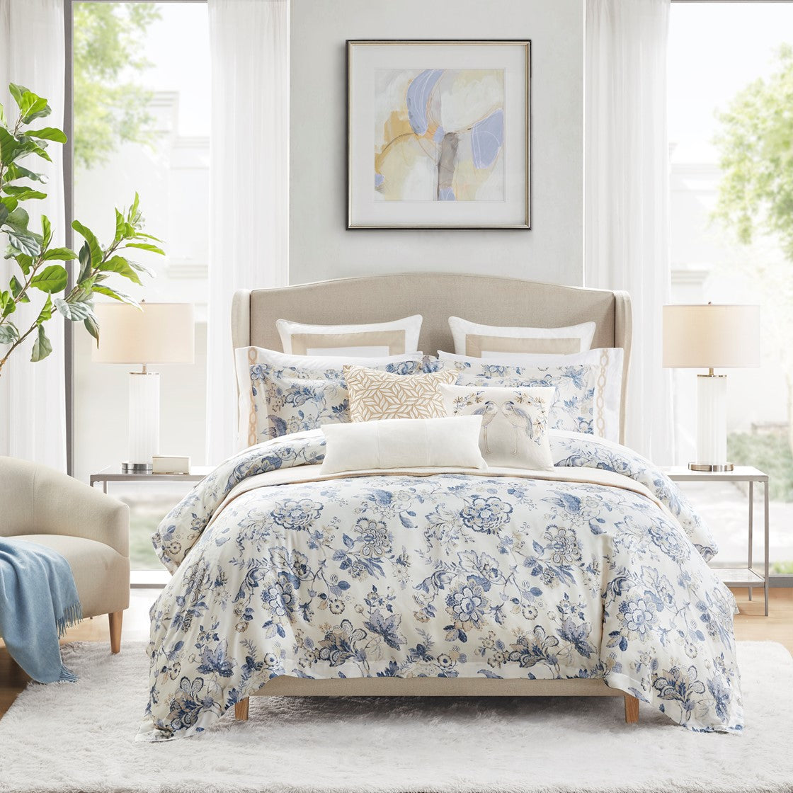 Croscill Home Contessa 3 Piece Duvet Set - Blue Multi  - King Size / Cal King Size Shop Online & Save - ExpressHomeDirect.com