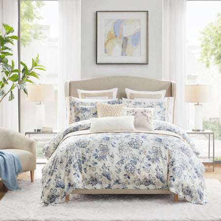 Croscill Home Contessa 3 Piece Duvet Set - Blue Multi  - King Size / Cal King Size Shop Online & Save - ExpressHomeDirect.com