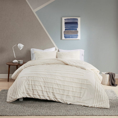 Urban Habitat Mercer 3 Piece Cotton Chenille Comforter Set - Ivory  - King Size / Cal King Size Shop Online & Save - ExpressHomeDirect.com