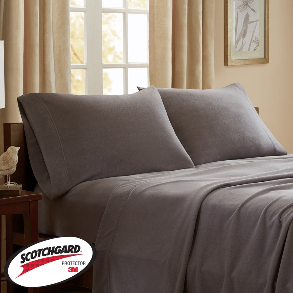 3M Scotchgard Micro Fleece Anti-Pill Sheet Set - Grey - King Size