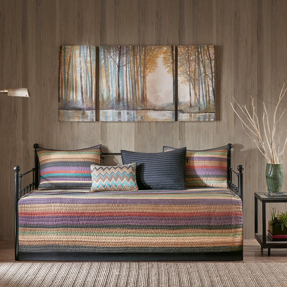 Yosemite 6 Piece Reversible Daybed Cover Set - Multicolor - Daybed Size - 39" x 75"