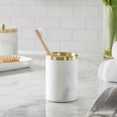 Croscill Corsica Gold Marbled Resin Tumbler - Gold  - One Size Shop Online & Save - ExpressHomeDirect.com