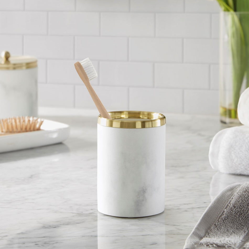 Croscill Corsica Gold Marbled Resin Tumbler - Gold  - One Size Shop Online & Save - ExpressHomeDirect.com