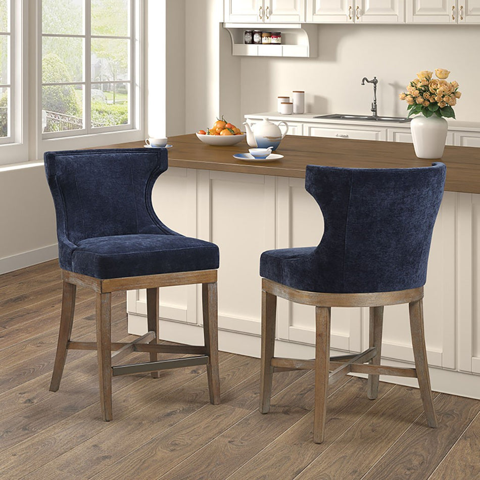 Carson Counter Stool with Swivel Seat - Navy