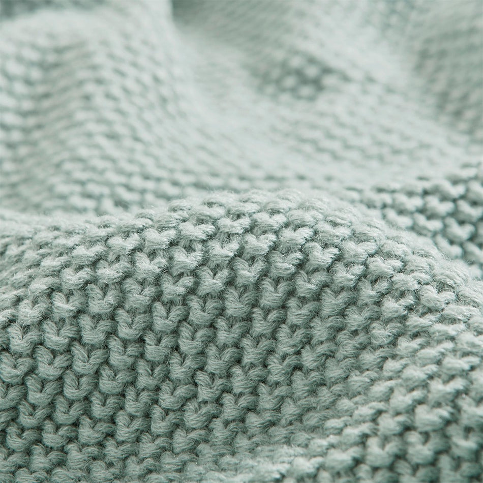 Bree Knit Knit Blanket - Aqua - Twin Size