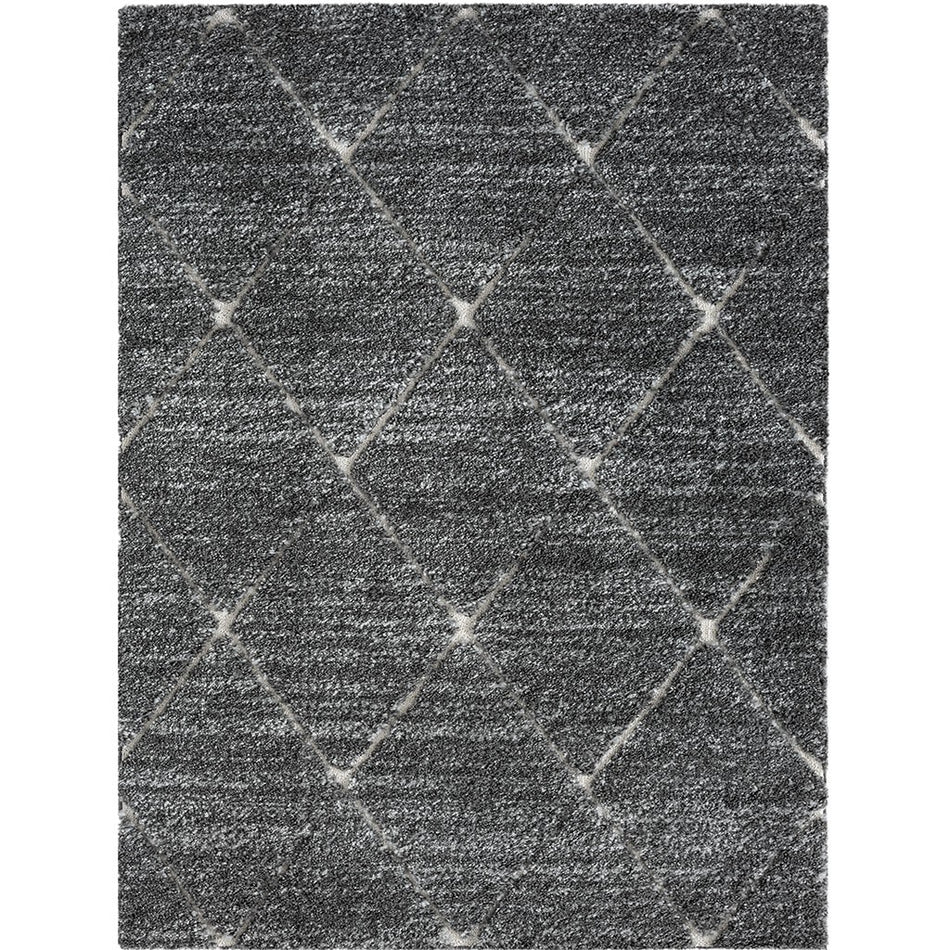 Sophie Talas Trellis Area Rug in Grey and Cream - Grey / Cream - 5x7'
