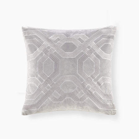 Croscill Classics Biron Square Decor Pillow - Silver  - 18x18" Shop Online & Save - ExpressHomeDirect.com