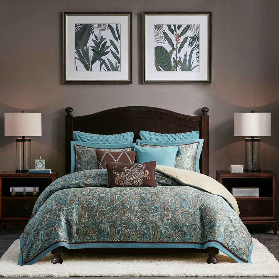 Lauren Comforter Set - Blue - Queen Size