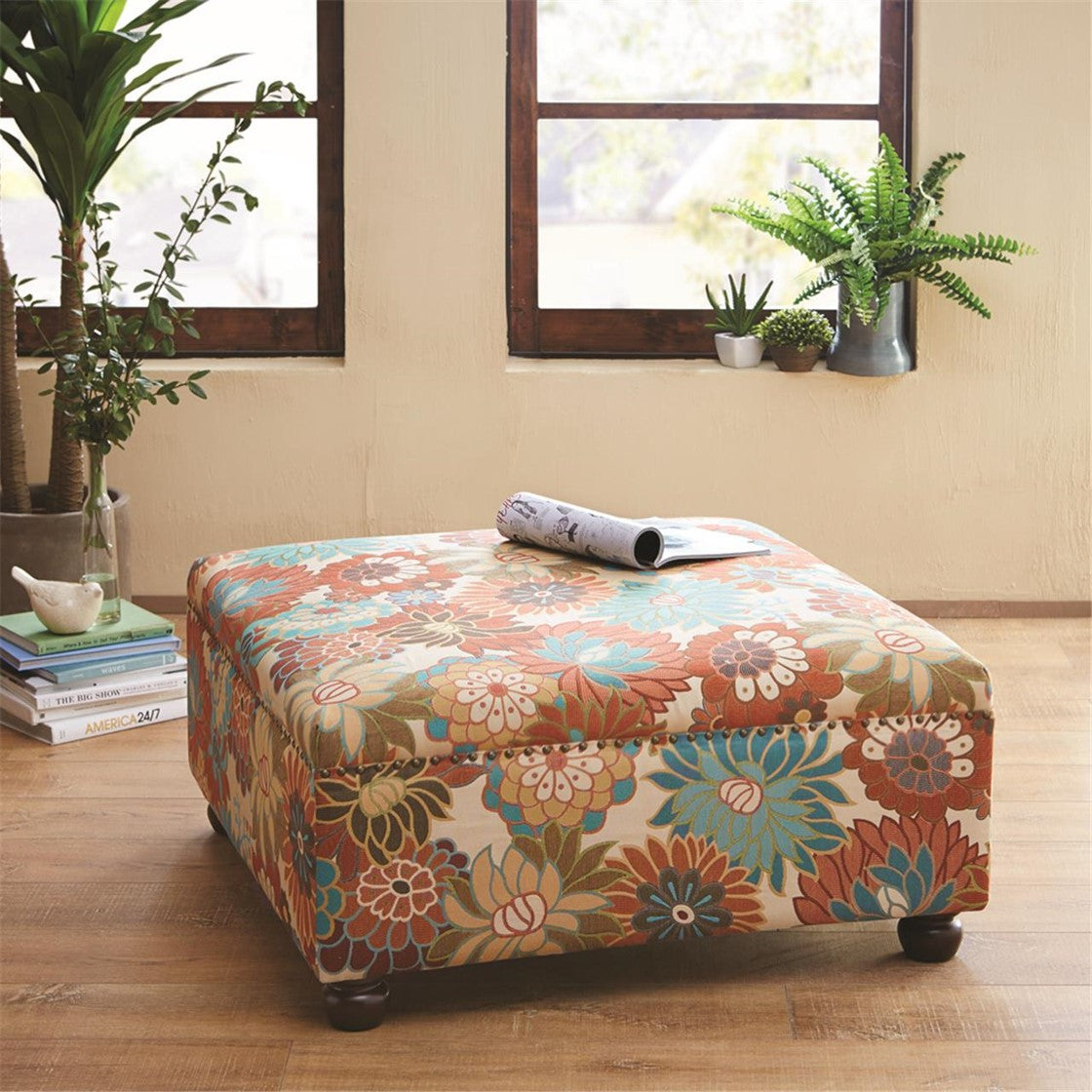 Madison Park Carlyle Cocktail Square Ottoman - Multicolor 