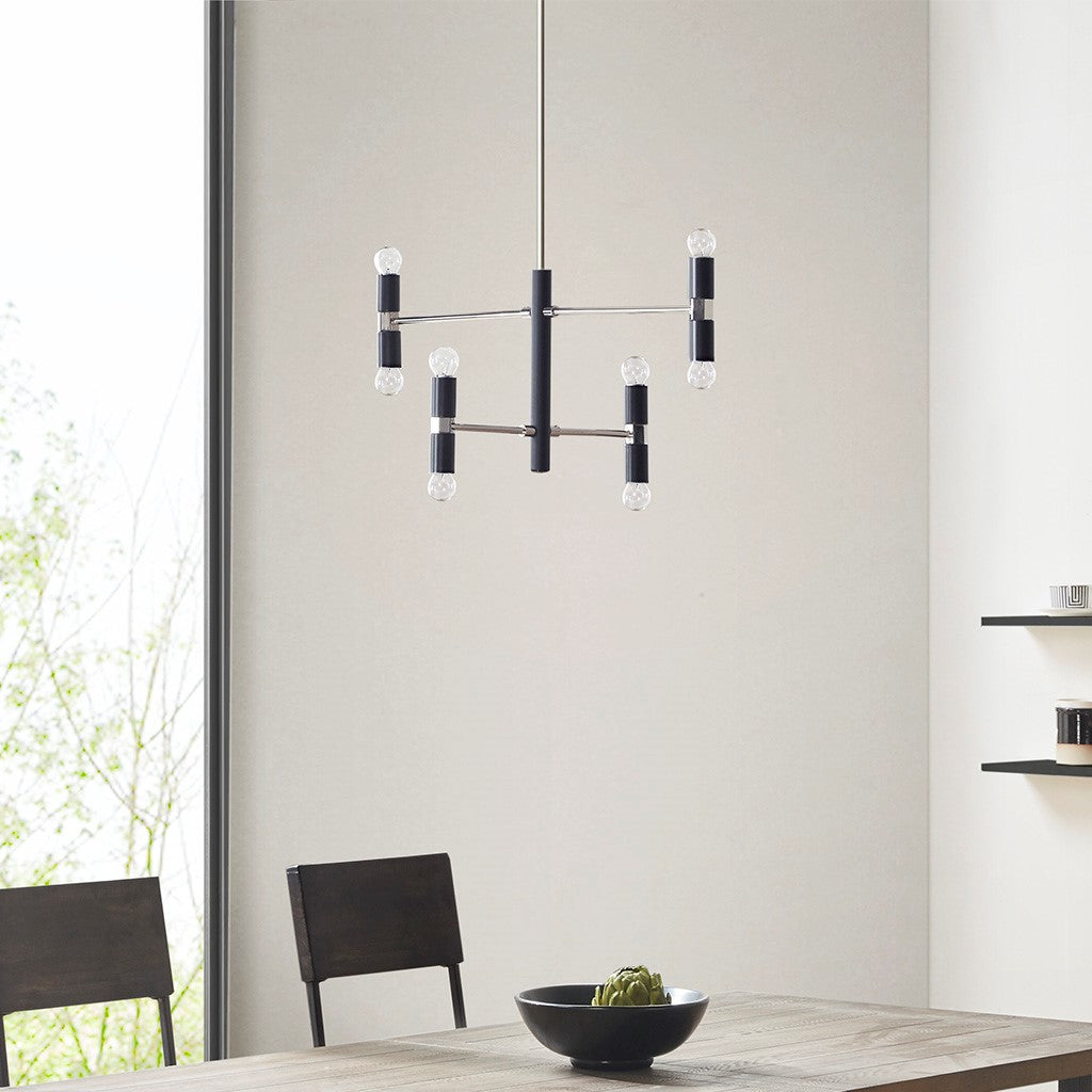 INK+IVY Gardham 8-Light Sputnik Sphere Chandelier - Black / Silver 